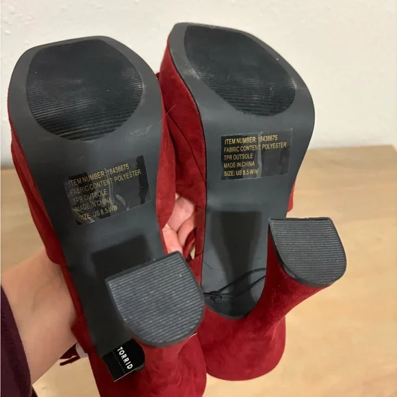 NWT Torrid Size 8.5W Red Platform Heels - Picture 6 of 10